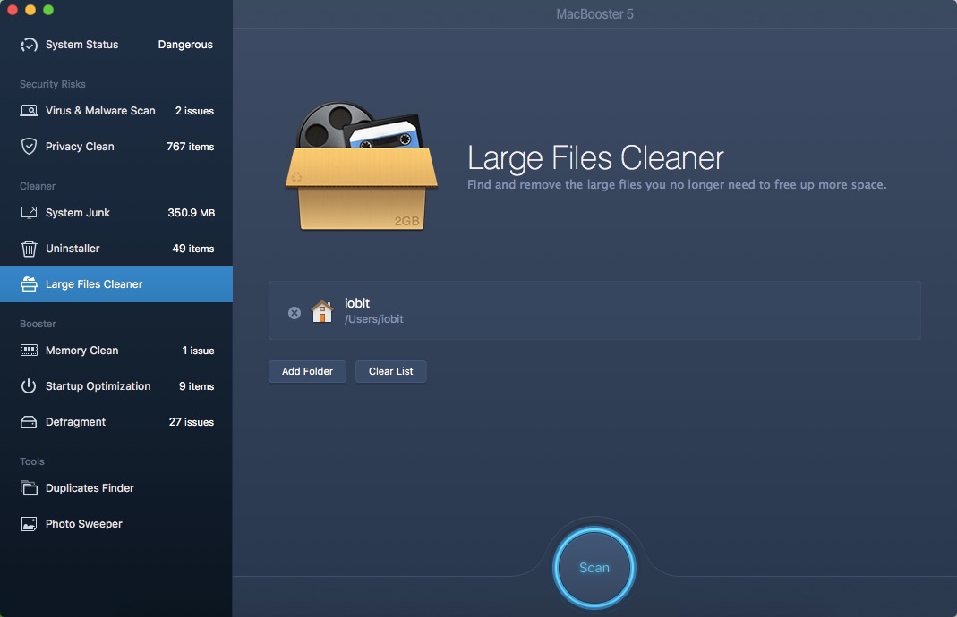 Large Files Cleaner